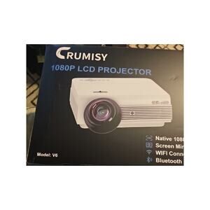 Crumisy Portable WiFi Projector - 1080P, Bluetooth, HDMI, USB” V6
